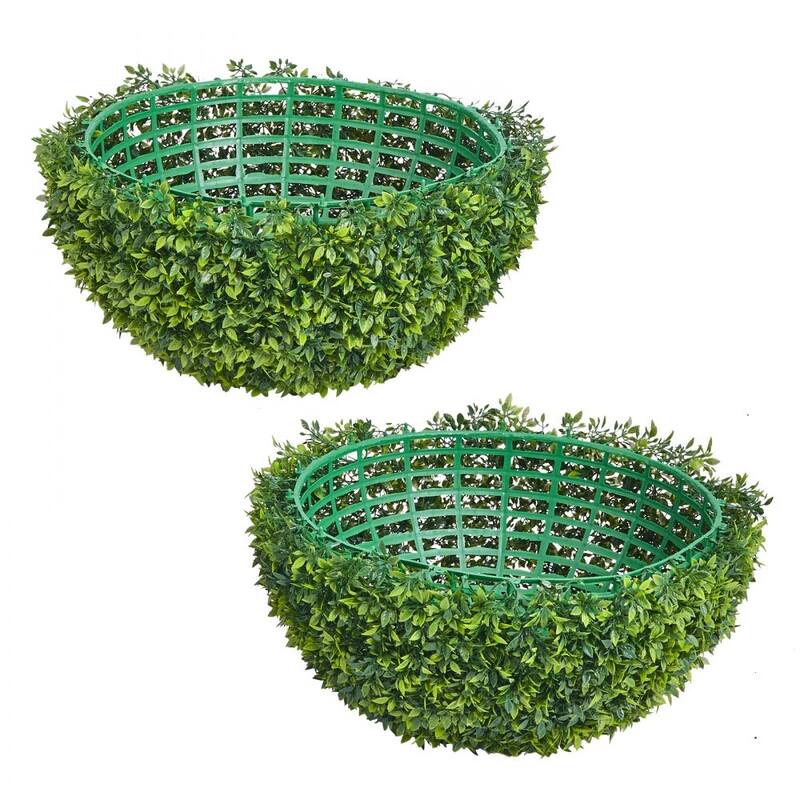 Green PE Artificial Topiary Tree 23-inch with Realistic Foliage and Weather-Resistant Design - 23 x 23 x 23 in