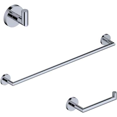 WS Bath Collections Pura 3 Piece Bathroom Package with Towel Bar, Robe