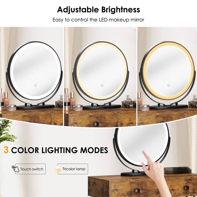Vanity Table Set with Lighted Mirror