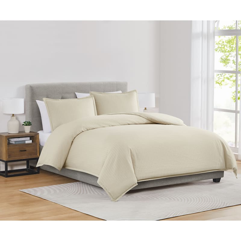 Royal Velvet Olivia Stripe 3 Piece Duvet Cover Set