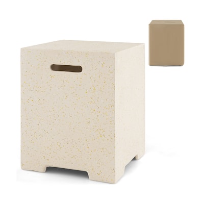 2-in-1 Gas Tank Holder Side Table with Protective Cover - 16" x 16" x 20.5"