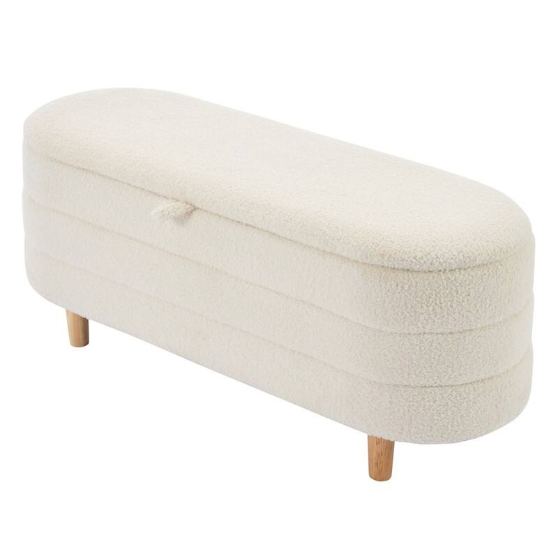 2/3/4-Pc Bedroom Sets Twin/Queen White Platform Bed w/LED/Nightstands/Ottoman/Headboard - Sherpa/High Gloss/Retro/Wood/Acrylic
