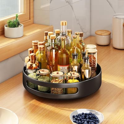 Metal Round Turntable Organizer 360° Rotating Storage Rack Pantry Organizers and Storage Countertop Spice Rack