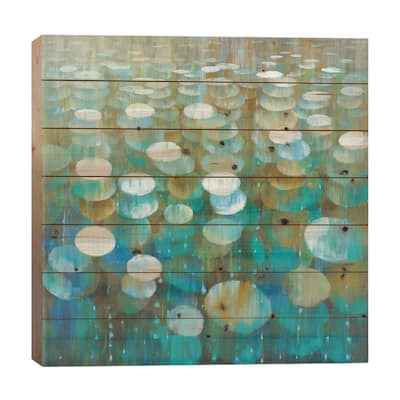 Rain Drops Print On Wood by Danhui Nai - Multi-Color