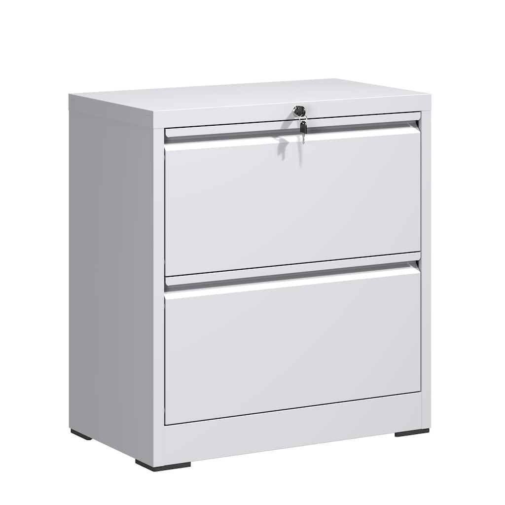 2 Drawer Lateral File Cabinet with Lock, Metal Lateral Filing Cabinet