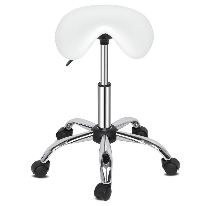 Saddle Rolling Chair Adjustable Hydraulic Stool with Wheels