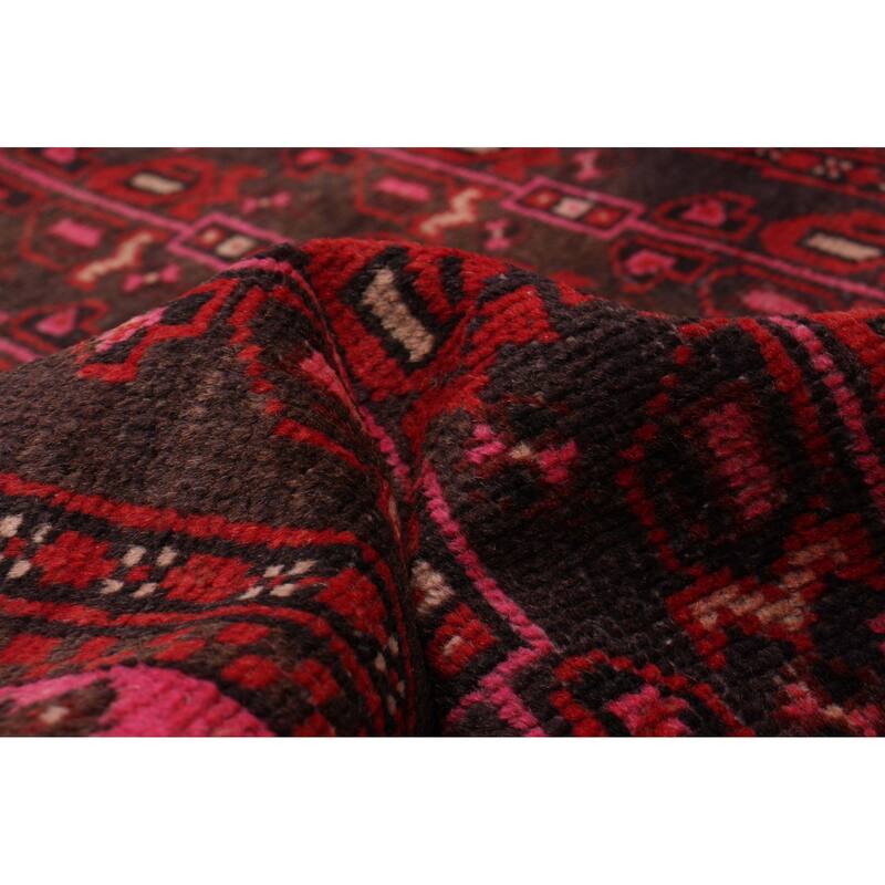 ECARPETGALLERY Hand-knotted Andelz Black, Red Wool Rug - 3'5 x 10'1
