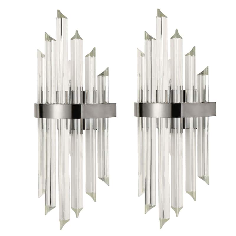 Ferentino Modern Glass Rod Wall Sconces Set of 2