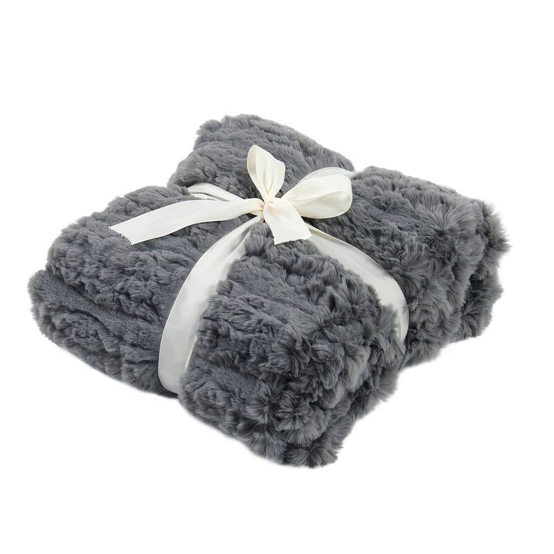 Home Soft Things Line Drawing FauxFur Throw Soft Blanket for Couch