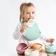 preview thumbnail 5 of 9, Nordic Silicone Wave Wave Bowl & Bib Feeding Set Mint