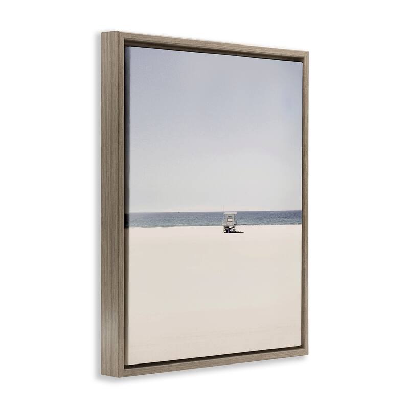 Stupell Distant California Beach Hut Framed Floater Canvas Wall Art Design By Gemma Bardot