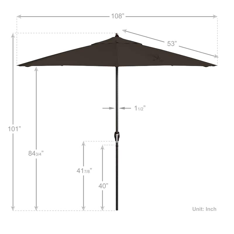 North Bend 9-foot Crank Open Auto-tilt Bronze Finish Patio Umbrella by Havenside Home (Base not included)