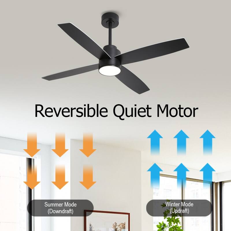 MLiAN 52" Plywood DC Motor Integrated LED Ceiling Fan with Remote Control - 52 inch