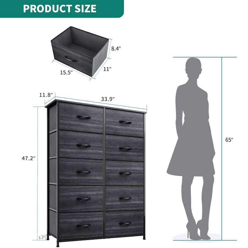 Moasis 10-drawer Bedroom Dresser Storage Tower