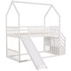 preview thumbnail 23 of 28, Twin House Bunk Bed with Convertible Slide & Storage Staircase, Grey