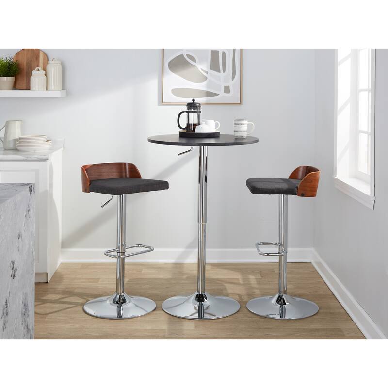 Carson Carrington Marstrand Adjustable Bar Stool with Rounded Rectangle Footrest (Set of 2)