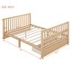 preview thumbnail 55 of 58, 2-in-1 Convertible Crib, Full Size Bed Frame with Drawers and 3 Height Options, Modern Baby Crib Toddler Bed with Guard Rail