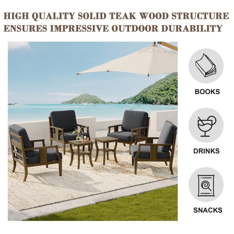 Patio Conversation Sets with Side Table(Set of 6)