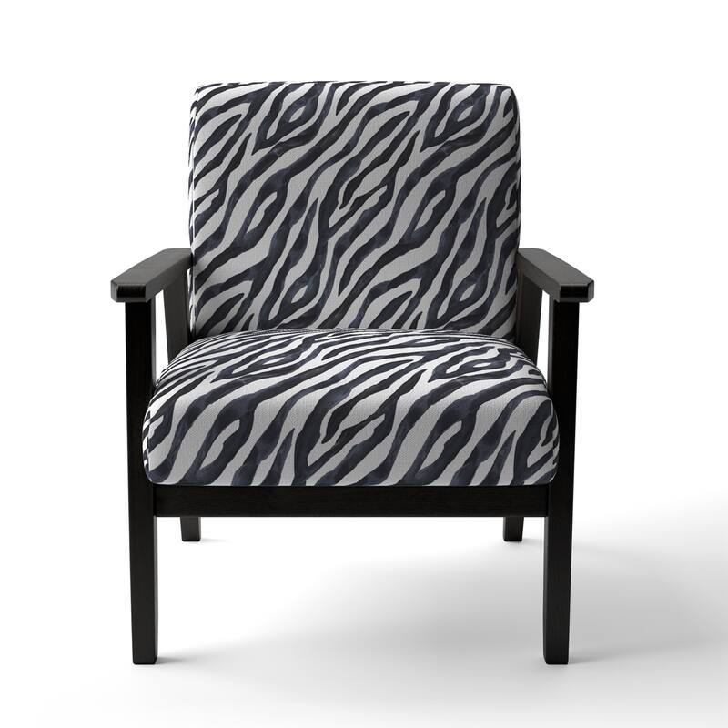 Designart "Zebra Striped " Upholstered Cabin & Lodge Accent Chair and Arm Chair