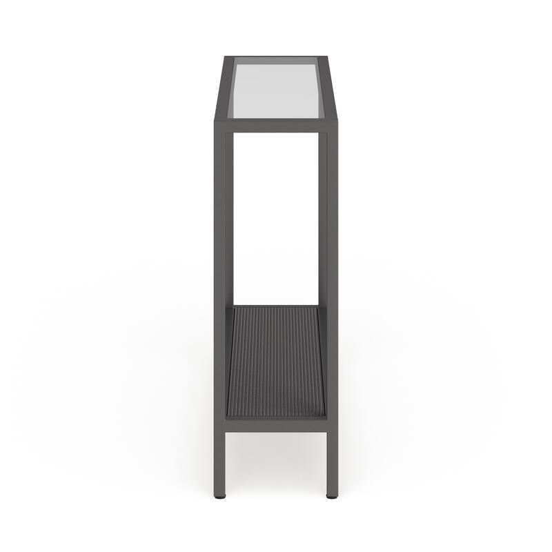 Rigan Modern Metal and Glass Console Table