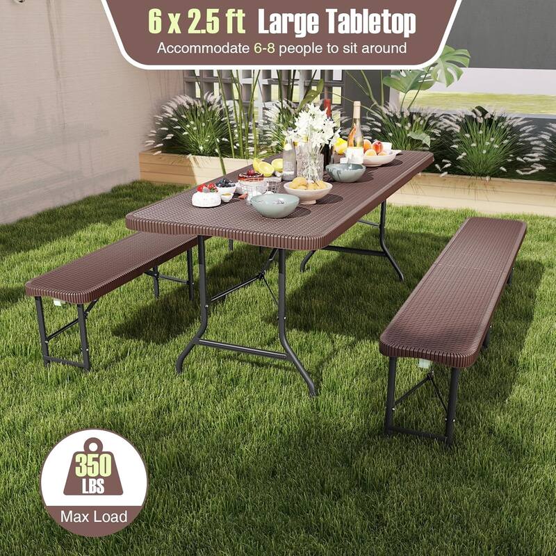 Plastic Folding Table Rectangle Portable Utility Card Table
