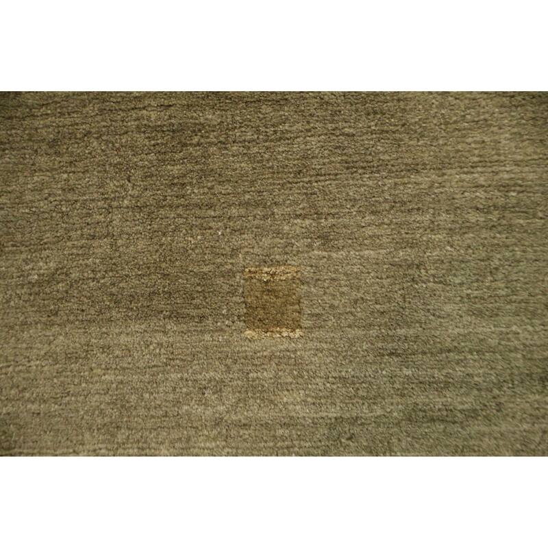 Hand Knotted Oriental 100% Wool Carpet Modern Abstract Green Nepalese Area Rug - 5' 0'' X 3' 0''