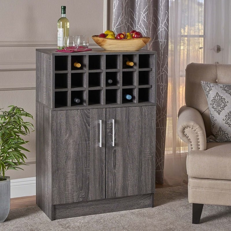 28" Modern WINE & BAR CABINET With 2 Doors