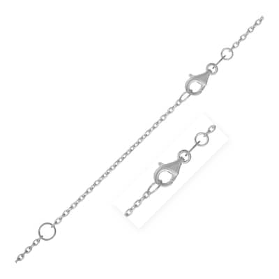 Extendable Cable Chain Necklace in 14k White Gold (1.5mm) 18" Inches