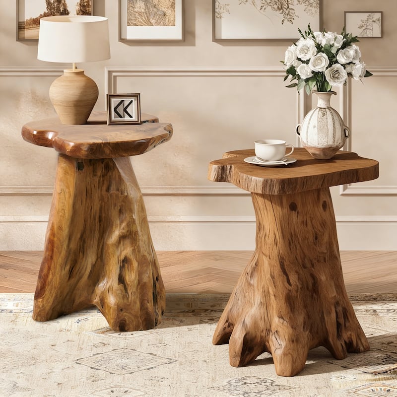 Cedar Wood Tree Root Stool - 13.7" x 13.7" x 18.9"