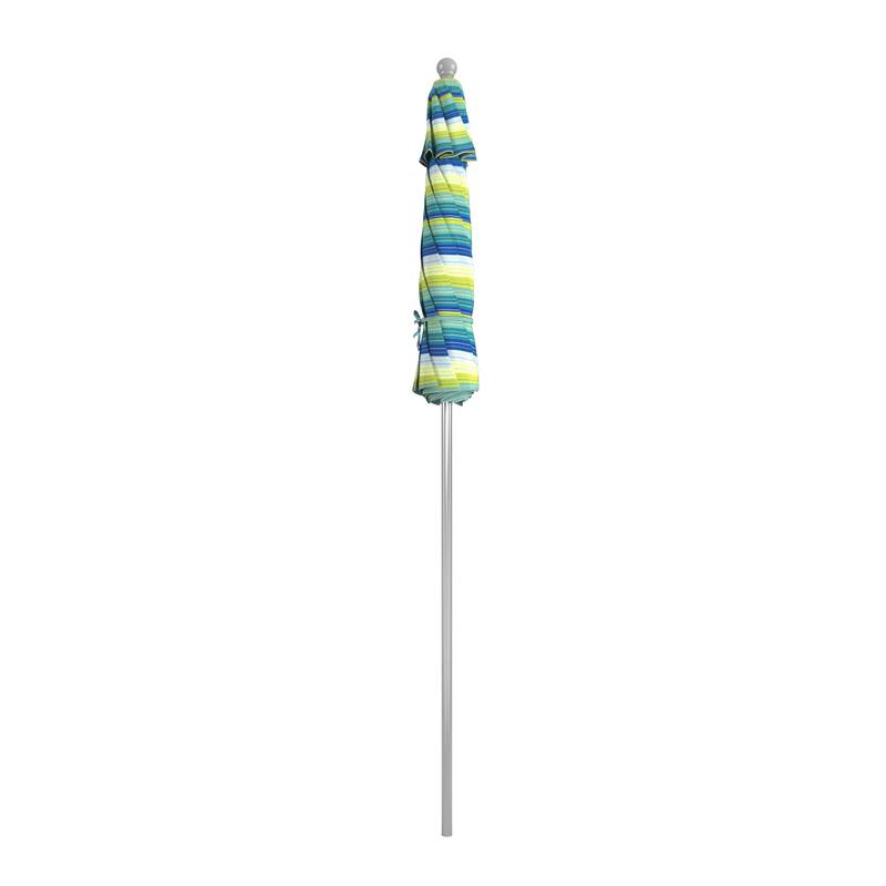 California Umbrella 75' Venture Series Patio Umbrella, Silver Aluminum Pole Fiberglass Ribs Push Lift Sunbrella