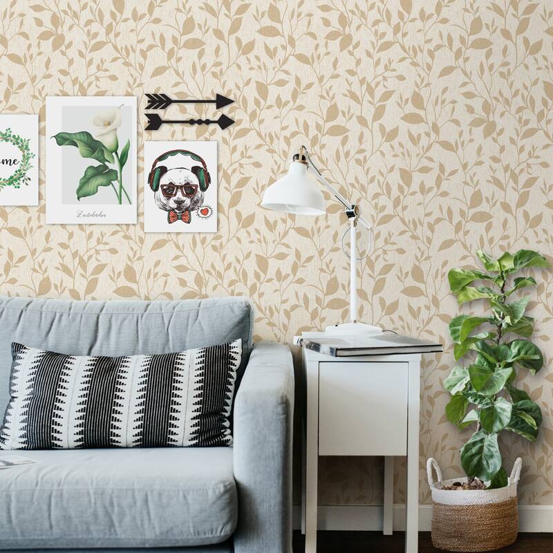 SUSSEXHOME Removable Wallpaper-Waterproof, Strippable, Light Resistance & Cleanable Wall Paper Roll-Wallpaper-Leaves