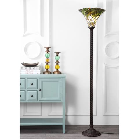 Moore Tiffany-Style 71" Torchiere LED Floor Lamp, Bronze by JONATHAN Y