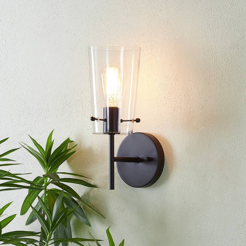 KAWOTI Modern Wall Sconce Set with Clear Shade(Set of 2)