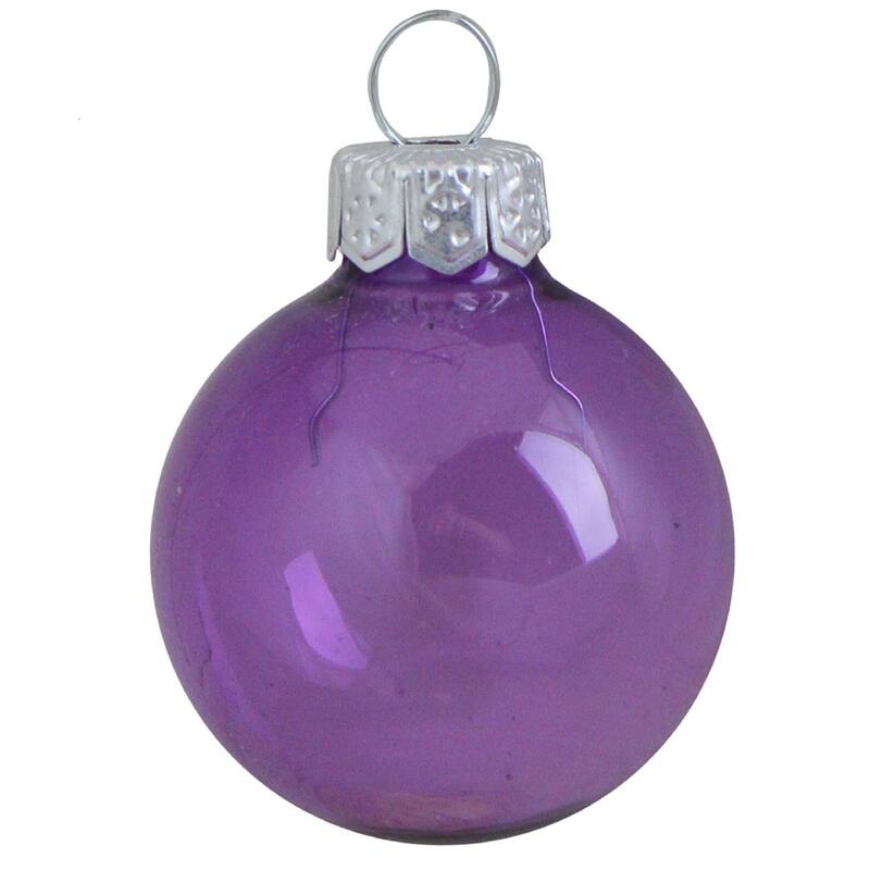 12ct Soft Lavender Clear Glass Ball Christmas Ornaments 2.75" (69mm)