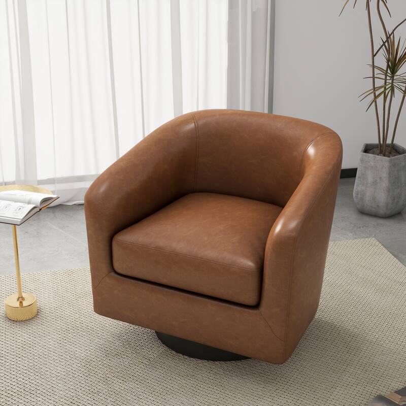 Modern 360°Swivel Accent Chairs Barrel Armchairs