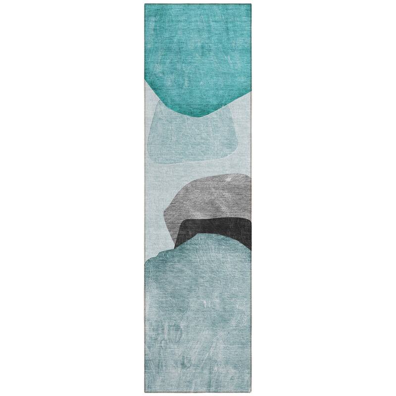 Machine Washable Indoor/ Outdoor Modern Abstract Chantille Rug