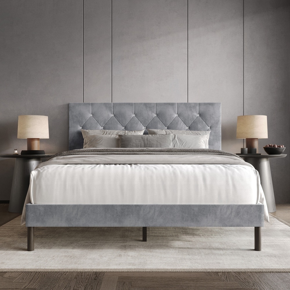 Clayfell Groton Tufted Upholstered Panel Bed