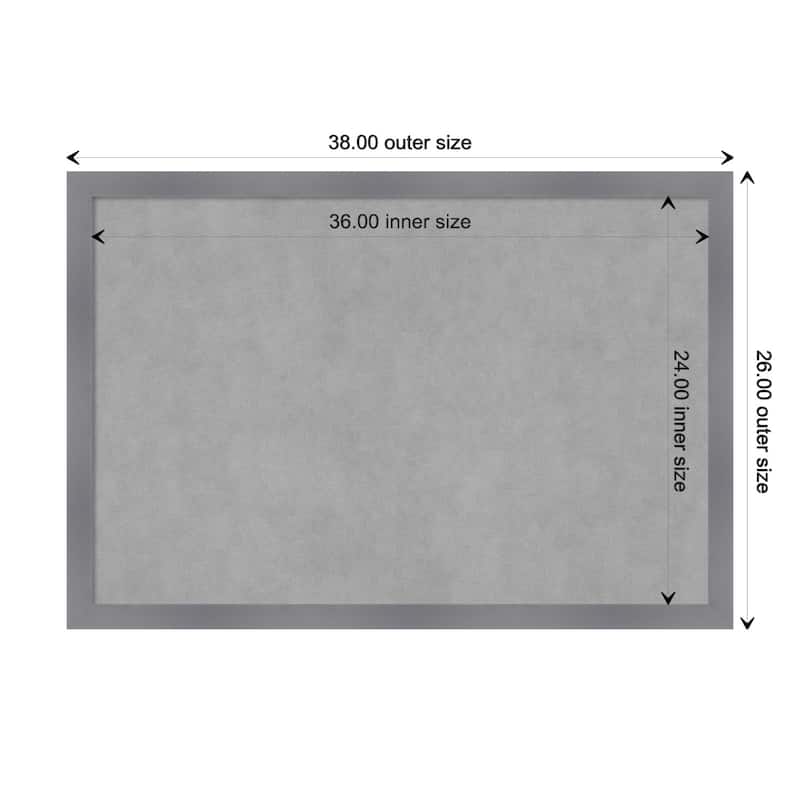 Amanti Art Edwin Grey Framed Magnetic Board - Board Size 36x24