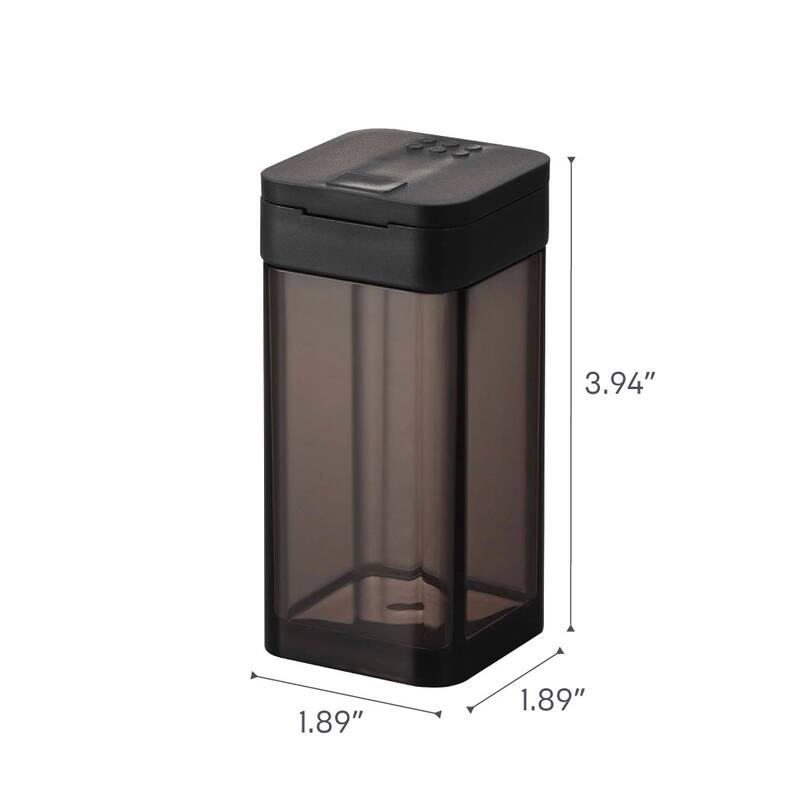 Yamazaki Home Spice Jar, Plastic - L 1.89 x W 1.89 x H 3.94 inches