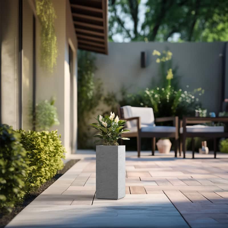 Tall Concrete Rectangle Plant Boxes / Large Indoor and Outdoor Flower Planters