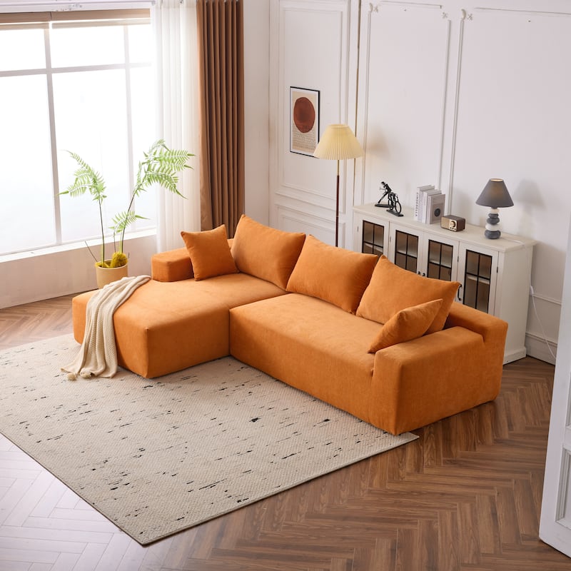 107.9" Chenille Extra-Deep Modular Sectional Sofa