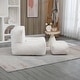 preview thumbnail 19 of 34, Super Soft Lazy Sofa Chair with Memory Foam and Ottoman, Indoor Modern Focus Bean Bag Chair for Kids