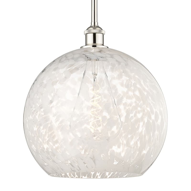 Innovations Lighting 616-1S 16 14 White Mouchette Pendant White - Polished Nickel