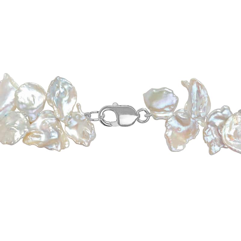 Miadora 18mm Cultures Keshi Pearl Necklace Sterling Silver Clasp - 17 in