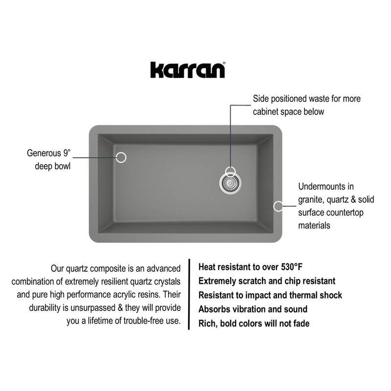 Karran Undermount Quartz Single-bowl Kitchen Sink