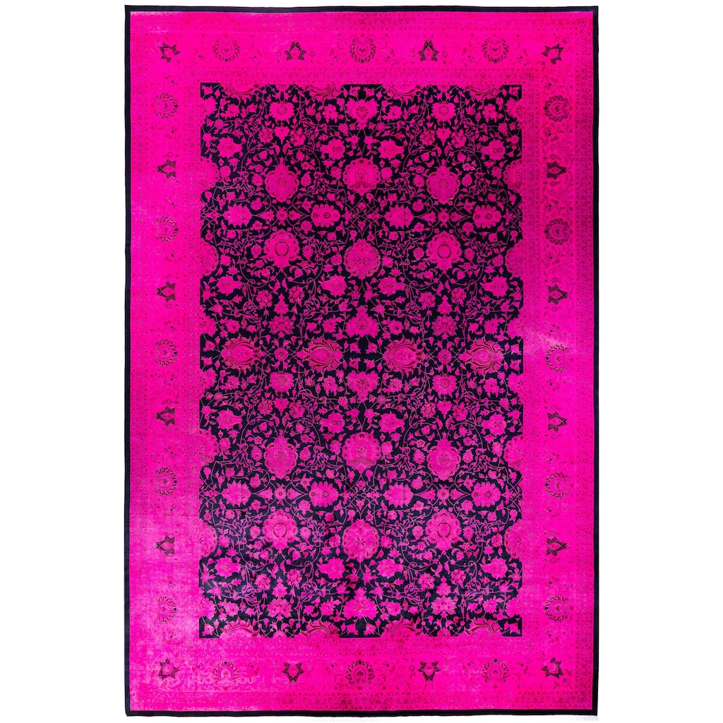 Overdyed One-of-a-Kind Hand-Knotted Area Rug - Pink - 12' 0" x 18' 2"