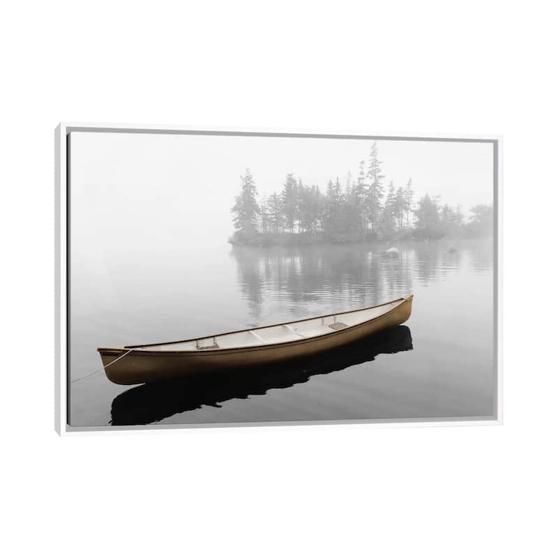 iCanvas "Lone Canoe" by Rig Studios Framed Canvas Print - White - 18x26