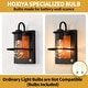 preview thumbnail 6 of 4, Set of 2 wall light black hallway light metal, faux wood bedroom light