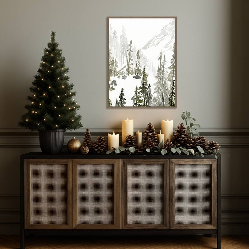 Continental Divide II by Jacob Green Framed Canvas Wall Art Print - Sylvie Dark Gold