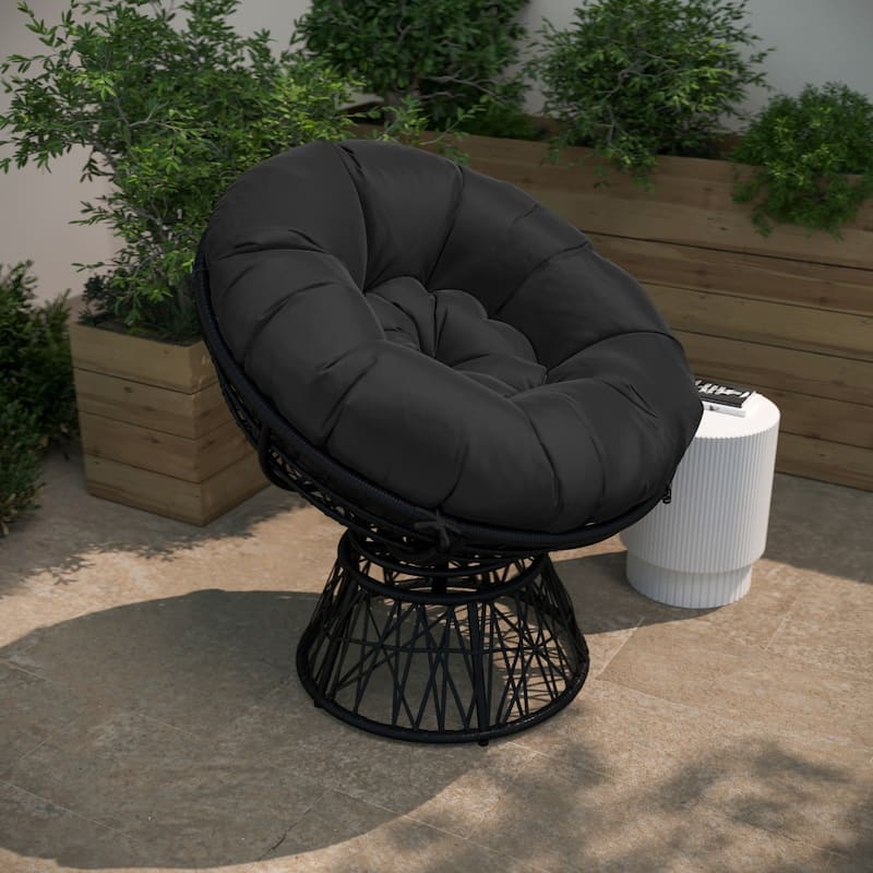 Papasan Swivel Patio Lounge Chair